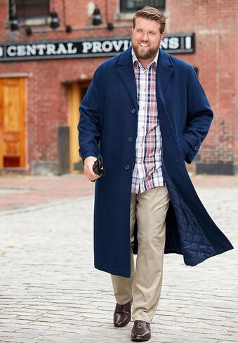 KingSize Men's Big & Tall Tall Wool-Blend Long Overcoat in Saudi Arabia