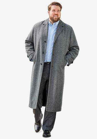 KingSize Men's Big & Tall Tall Wool-Blend Long Overcoat in Saudi Arabia