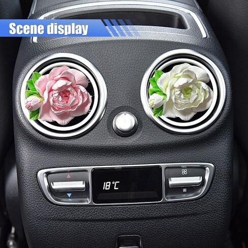 Jasmine Car Air Freshener Vent Clip, Cute Flower Dashboard Air Vent Trim Clip, Personalized Gypsum Car Aroma Diffuser, Universal Auto Interior Decoration Accessories for Women (White) in Saudi Arabia