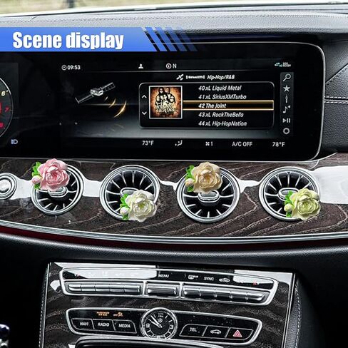 Jasmine Car Air Freshener Vent Clip, Cute Flower Dashboard Air Vent Trim Clip, Personalized Gypsum Car Aroma Diffuser, Universal Auto Interior Decoration Accessories for Women (White) in Saudi Arabia