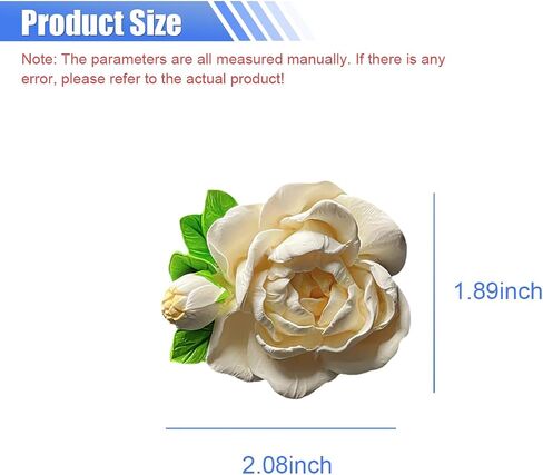 Jasmine Car Air Freshener Vent Clip, Cute Flower Dashboard Air Vent Trim Clip, Personalized Gypsum Car Aroma Diffuser, Universal Auto Interior Decoration Accessories for Women (White) in Saudi Arabia
