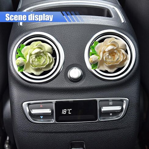 Jasmine Car Air Freshener Vent Clip, Cute Flower Dashboard Air Vent Trim Clip, Personalized Gypsum Car Aroma Diffuser, Universal Auto Interior Decoration Accessories for Women (White) in Saudi Arabia