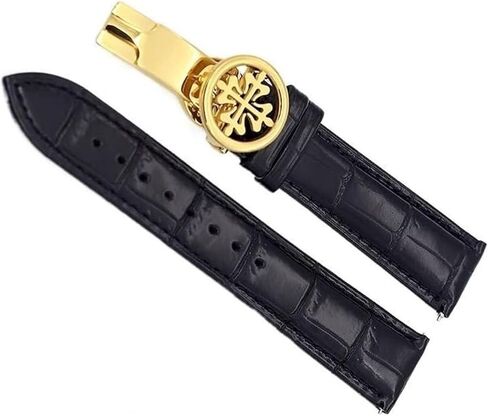 Genuine leather watchstrap For Patek Philippe Wath bands With Stainless Steel Deploy Clasp Men Women in Kuwait