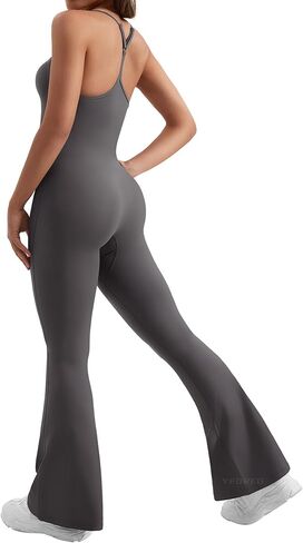 yeoreo 1 قطعة قطعة بذلة للنساء 31 "inseam vais sexy y back bodycon flare leg legh cull romper playsuits in Saudi Arabia