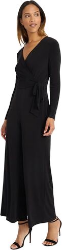 Maggy London womens Elegant Wide-leg Jumpsuit - Long Sleeve V-neck Wrap Bodice With Cinched Waist - Formal Evening Jumpsuit in Saudi Arabia