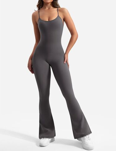 yeoreo 1 قطعة قطعة بذلة للنساء 31 "inseam vais sexy y back bodycon flare leg legh cull romper playsuits in Saudi Arabia