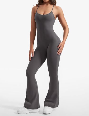 yeoreo 1 قطعة قطعة بذلة للنساء 31 "inseam vais sexy y back bodycon flare leg legh cull romper playsuits in Saudi Arabia