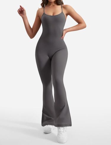 yeoreo 1 قطعة قطعة بذلة للنساء 31 "inseam vais sexy y back bodycon flare leg legh cull romper playsuits in Saudi Arabia