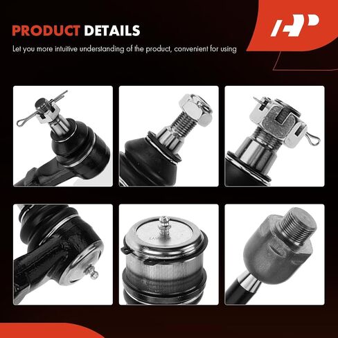 A-Premium Set of 10, Front Upper Lower Ball Joint, Inner Outer Tie Rod End, Sway Bar Link Bushing, Compatible with Dodge Ram 1500 2006-2008, Ram 2500 2006-2010, Ram 3500 2007-2010, RWD Only in Saudi Arabia