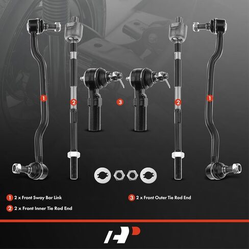 A-Premium Set of 6, Front Sway Bar Link, Inner & Outer Tie Rod End, Compatible with Nissan Altima 2002-2004, Maxima 2004-2008 in Saudi Arabia