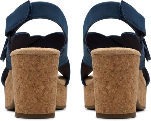 Clarks Women's Nerisa West Heeled Sandal ، Navy Nubuck ، 9 in Kuwait