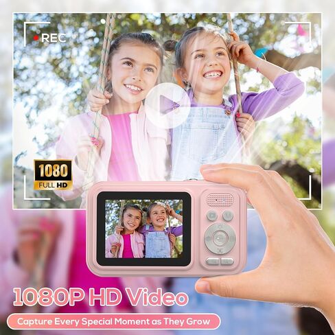 Digital Camera for Kids, WITYEAH 48MP FHD 1080P Point and Shoot Digital Cameras with 16X Zoom Anti-Shake, Compact Portable Cameras for Photography, for Boys Girls Teens Beginners-Pink in Saudi Arabia