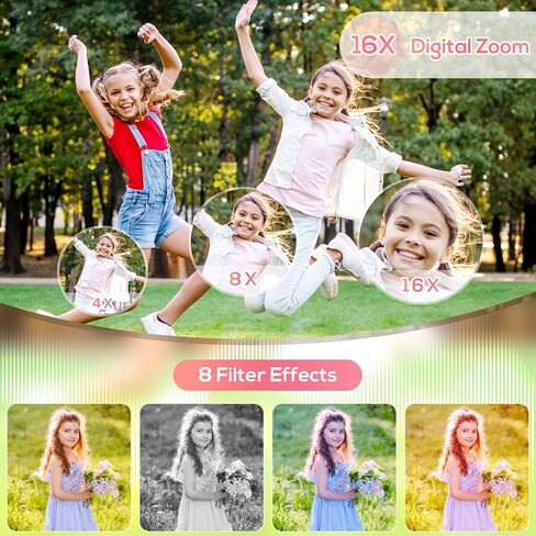 Digital Camera for Kids, WITYEAH 48MP FHD 1080P Point and Shoot Digital Cameras with 16X Zoom Anti-Shake, Compact Portable Cameras for Photography, for Boys Girls Teens Beginners-Pink in Saudi Arabia