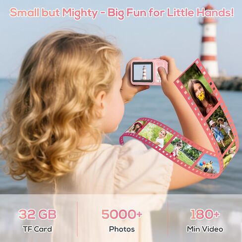 Digital Camera for Kids, WITYEAH 48MP FHD 1080P Point and Shoot Digital Cameras with 16X Zoom Anti-Shake, Compact Portable Cameras for Photography, for Boys Girls Teens Beginners-Pink in Saudi Arabia