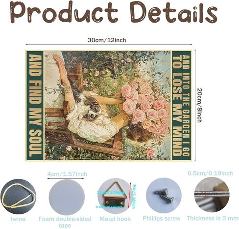 Backyard Wall Decoration Women's Garden Gift for Yard, Backyard, Patio & Porch Decor AND INTO THE GARDEN I GO Wooden Sign for Home,Farm,Yard Outdoor Yard Art 12×8inches in Kuwait
