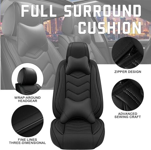 Car Seat Covers for Toyota RAV4 2000-2025, Stylish Sport Seat Cover, Premium Nappa Leather Car Seat Cover. Automobile Seat Covers Sets.(Luxury 5 Seats/Pure Black) in Saudi Arabia