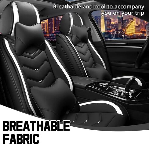 Car Seat Covers for Toyota RAV4 2000-2025, Stylish Sport Seat Cover, Premium Nappa Leather Car Seat Cover. Automobile Seat Covers Sets.(Luxury 5 Seats/Pure Black) in Saudi Arabia