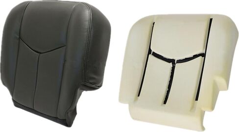 SecosAutoparts Driver & Passenger Bottom & Top Lean Back & Driver Foam Cushion Leather Seat Cover Light Gray # 922 fit for Chevy GMC Tahoe Suburban Avalanche Yukon Silverado Sierra 2003 2004 2005 2006 in Saudi Arabia