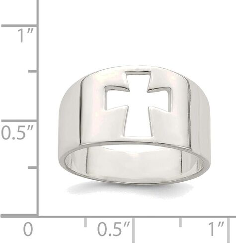 Bonyak Jewelry Sterling Silver Cross Ring Ring مصنوع يدويًا ، حجم 8 in Saudi Arabia