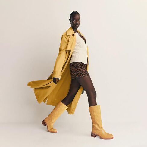 VOMIRA Women's Knee High Boots Wide Calf Boots Black Boots Square Toe Chunky Block Heel Long Boots Pull On Riding Boots Knight Boots Casual Comfortable Low Heel Womens Boots in Kuwait