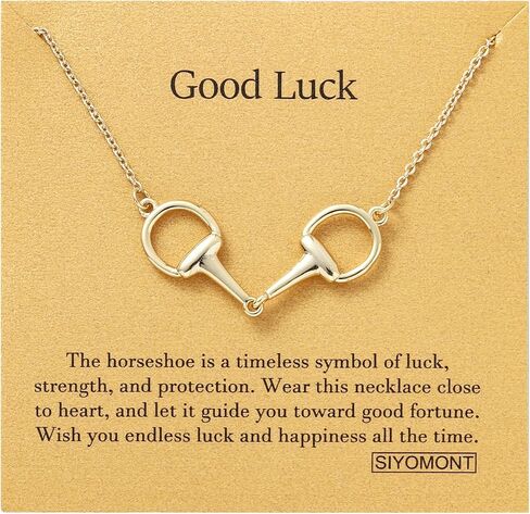 Horse Necklace 14K Gold Plated Snaffle Bit Snaffle Bit Pendant Necklace Jewelry Gift for Women in Kuwait