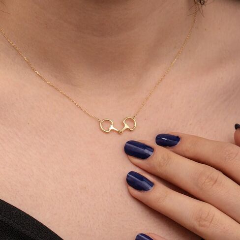 Horse Necklace 14K Gold Plated Snaffle Bit Snaffle Bit Pendant Necklace Jewelry Gift for Women in Kuwait
