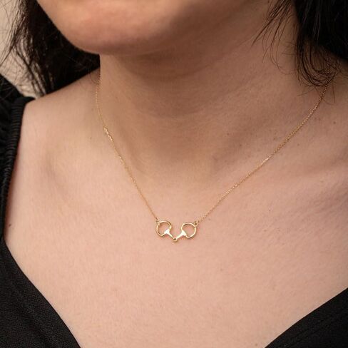 Horse Necklace 14K Gold Plated Snaffle Bit Snaffle Bit Pendant Necklace Jewelry Gift for Women in Kuwait