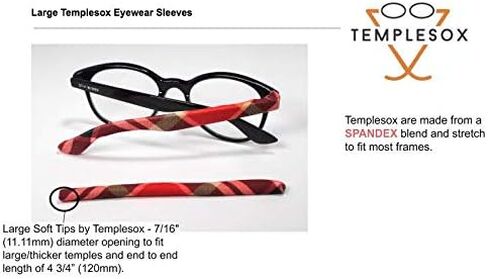Soft Eyewear Temple Arm Cover Sleeves Add Colors & Designs Eyeglasses Sunglasses for Men, Women & Kids 2 Sizes in Kuwait