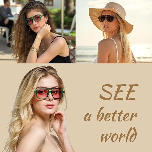 Vintage Square 70s Aviator Sunglasses for Women Men Classic Retro Stylish Frame UV400 Trendy Sunglasses in Kuwait