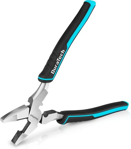 DURATECH 9.5 INCH High Leverage Linemans Pliers, Heavy Duty Side Cutters, Linesman Pliers for Wire Cutting, Crimping in Kuwait