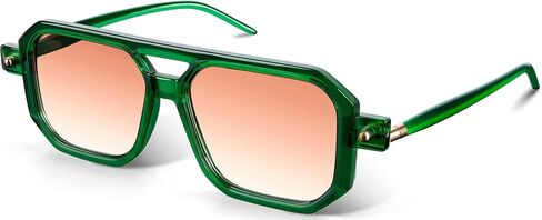 Vintage Square 70s Aviator Sunglasses for Women Men Classic Retro Stylish Frame UV400 Trendy Sunglasses in Kuwait