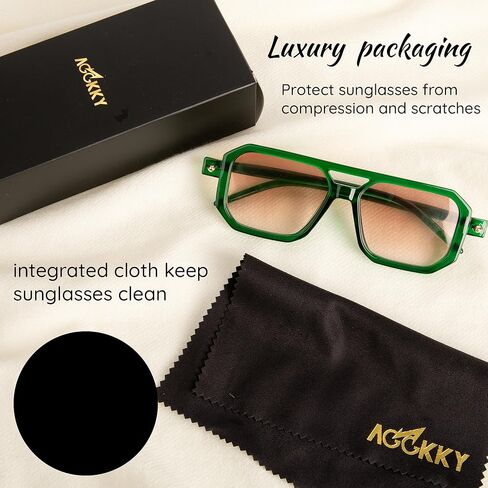 Vintage Square 70s Aviator Sunglasses for Women Men Classic Retro Stylish Frame UV400 Trendy Sunglasses in Kuwait