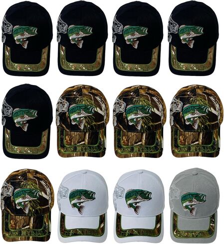 Unisex Embroidered Casual Kiss My Bass Fish Design Baseball Cap – Adjustable Outdoor Dad Hat in Kuwait