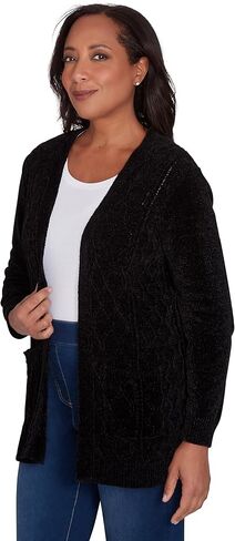 Alfred Dunner Women's Classics Chenille Cardigan with Pockets in Saudi Arabia
