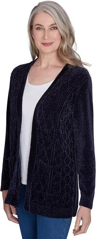 Alfred Dunner Women's Classics Chenille Cardigan with Pockets in Saudi Arabia