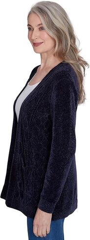 Alfred Dunner Women's Classics Chenille Cardigan with Pockets in Saudi Arabia