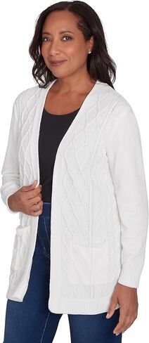 Alfred Dunner Women's Classics Chenille Cardigan with Pockets in Saudi Arabia