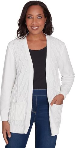 Alfred Dunner Women's Classics Chenille Cardigan with Pockets in Saudi Arabia