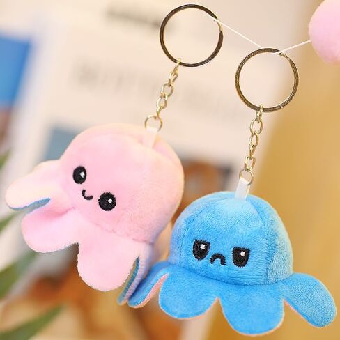 مجموعة Topglam من سلسلة مفاتيح الأخطبوطين القابلة للانعكاس لحقائب الظهر سلسلة مفاتيح Happy Sad Sove Antistress Plush Cute in Saudi Arabia
