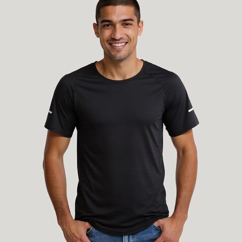 2-Pack Men's Quick-Dry Workout Shirts-Breathable Mesh&Reflective, Sweat-Wicking&Odor-Resistant for Gym, Running/Night in Saudi Arabia