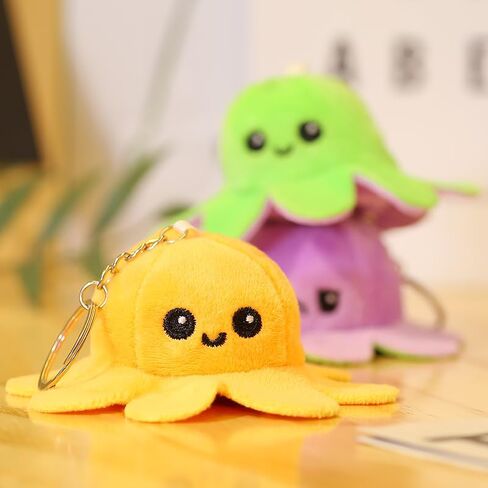 مجموعة Topglam من سلسلة مفاتيح الأخطبوطين القابلة للانعكاس لحقائب الظهر سلسلة مفاتيح Happy Sad Sove Antistress Plush Cute in Saudi Arabia