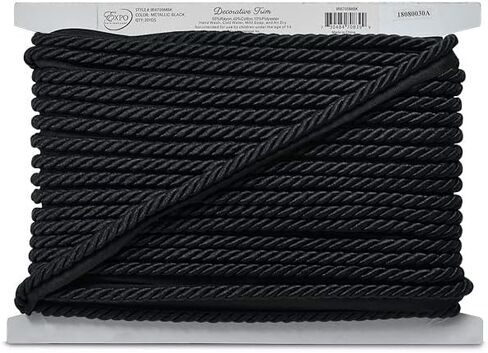 Trims by the Yard Nicholas 3/8" Twisted Lip Cord Metallic Silver | (10 Yard Cut) Trim in Saudi Arabia