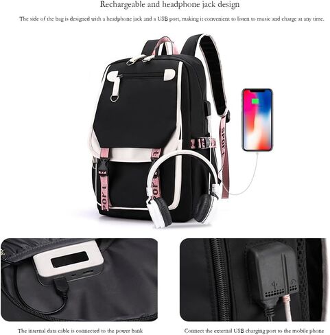 Fashion Men Women Laptop Travel Backpack with USB Port Business Backbag Multifunctional Multi Compartment School bag (Picture 4) in Saudi Arabia