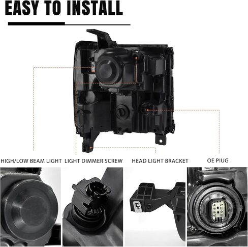 مجموعة HID/XENON ANDERMBLY متوافقة مع 2016 2017 2018 CHEVY SILVERADA 1500 LECTROMENT RECROME RESPACTION L84388723 Head Light Left Side Side in Kuwait