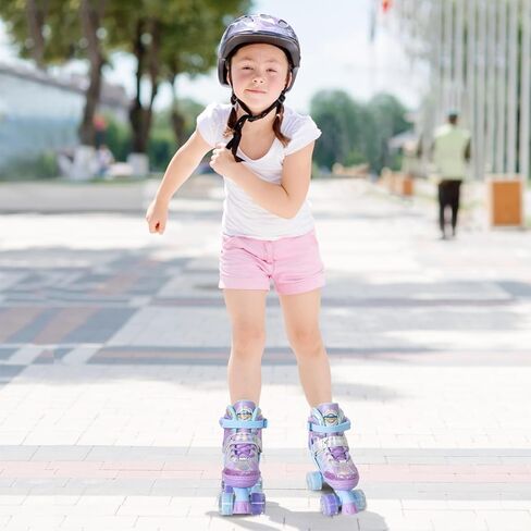 Nattork Roller Skates for Kids Boys Girls, 4 Size Adjustable Rollerskates with Light Up Wheels for Children Beginners for Outdoor Indoor in Kuwait
