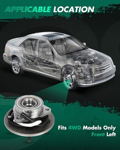 Scitoo 1PC Wheel Bearing and Hub Assemblies OE 515010 1997 1998 1999 2000 for Ford F-150 4WD 4-WHEEL W/ABS AXLE AXLE ASSEMBLIES 5 BOLTS in Saudi Arabia
