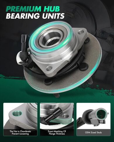 Scitoo 1PC Wheel Bearing and Hub Assemblies OE 515010 1997 1998 1999 2000 for Ford F-150 4WD 4-WHEEL W/ABS AXLE AXLE ASSEMBLIES 5 BOLTS in Saudi Arabia
