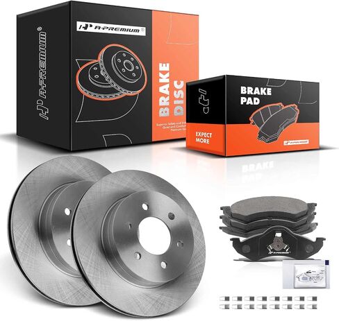 A-Premium 11.29 Inch (287mm) دوارات فرامل القرص المحفورة والاحتوارية + مجموعة منصات السيراميك متوافقة مع موديلات Dodge المختارة-Durango 2000-2002 ، Dakota 2000-2002 ، 6-PC Set in Saudi Arabia