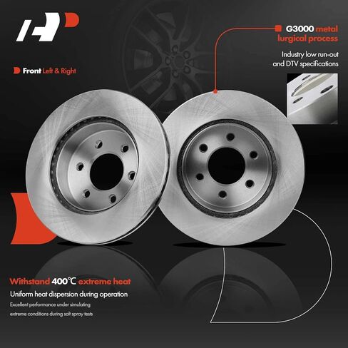 A-Premium 11.29 Inch (287mm) دوارات فرامل القرص المحفورة والاحتوارية + مجموعة منصات السيراميك متوافقة مع موديلات Dodge المختارة-Durango 2000-2002 ، Dakota 2000-2002 ، 6-PC Set in Saudi Arabia