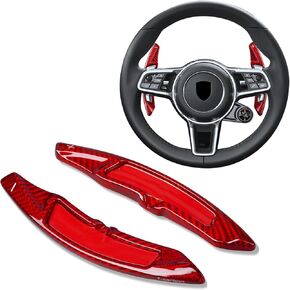T-Carbon Glass Lives Teadering Paddle Extension Extension متوافق مع Porsche 911 Carrera Turbo ، مجداف التحول المتوافق مع 718 918 Macan Cayenne GT3 ، الأحمر in Kuwait